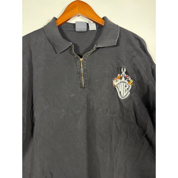 Warner Bros. Studio Store Other - Vintage 1995 Warner Bros Studio Store Looney Tunes Quarter Zip Polo Black XL